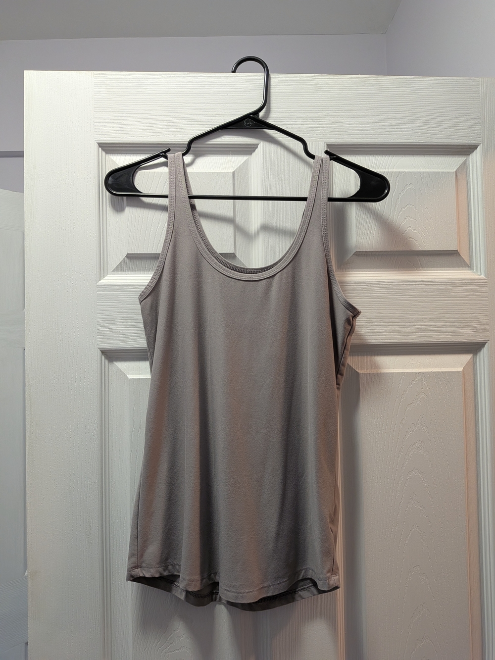 No Boundaries Gray Scoop Neck Tank - Neutral Stretch Jersey